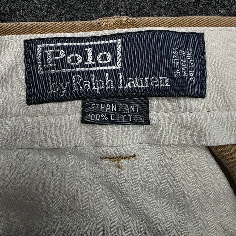 Vintage Polo Ralph Lauren Mens 38x34 Pleated Khaki Ethan Pants‎